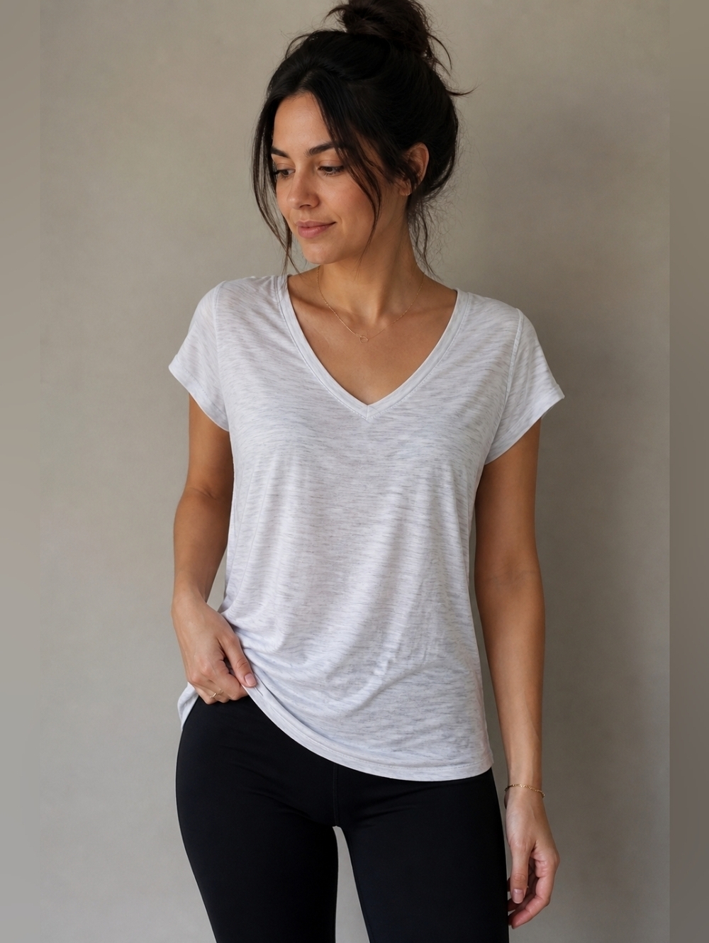 Lululemon Love Tee V 3 Colour Space Dye Ice Grey Alpine White 6